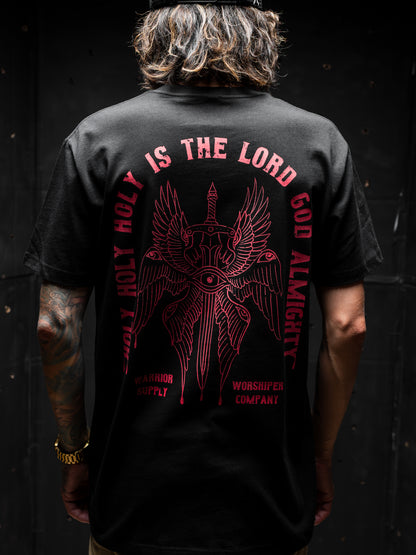 HOLY HOLY HOLY SERAPHIM "PREMIUM" STANDARD FIT TEE IN BLACK