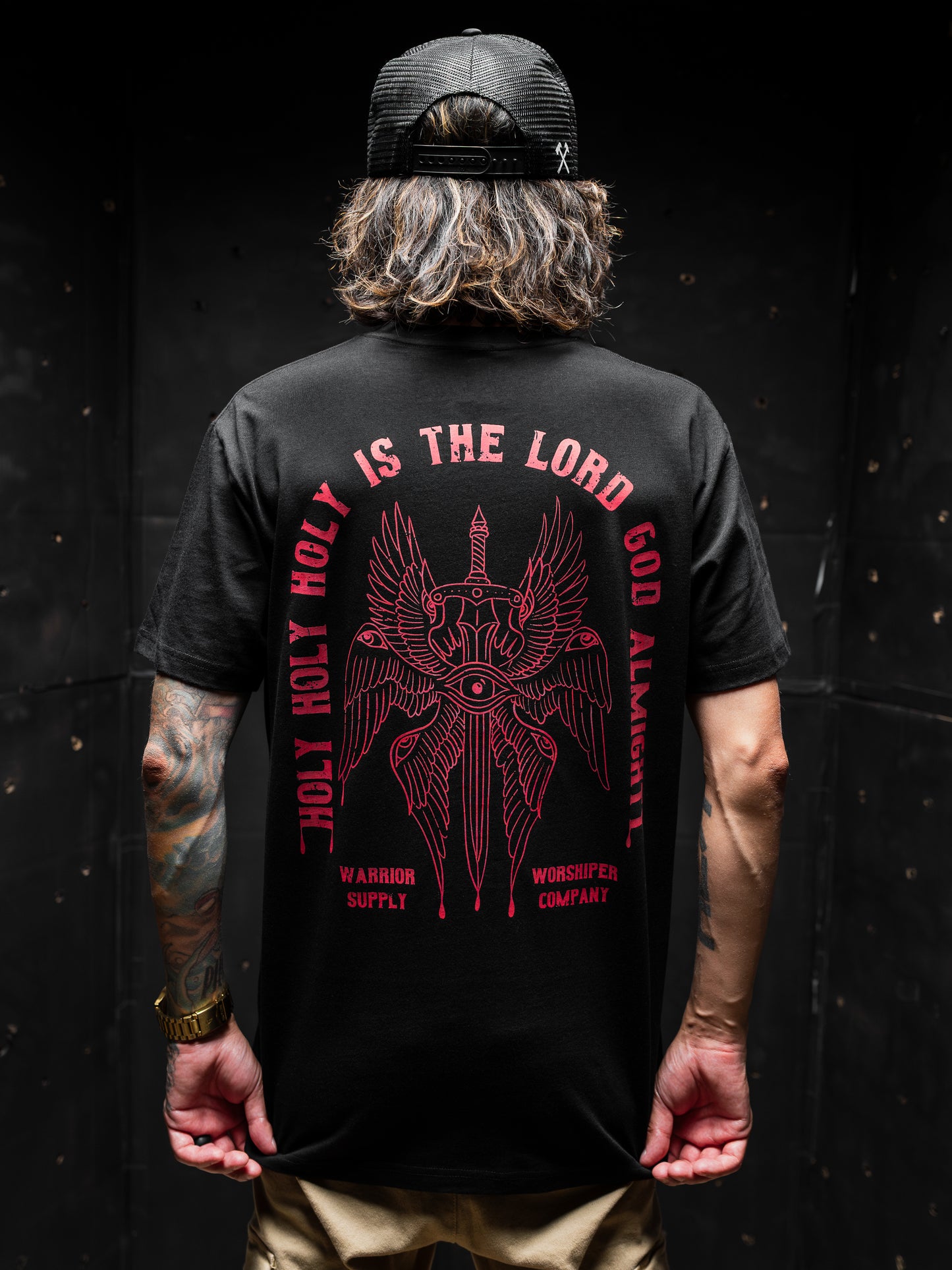 HOLY HOLY HOLY SERAPHIM "PREMIUM" STANDARD FIT TEE IN BLACK