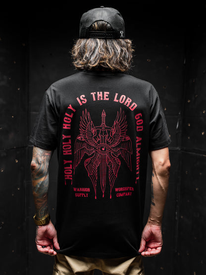 HOLY HOLY HOLY SERAPHIM "PREMIUM" STANDARD FIT TEE IN BLACK