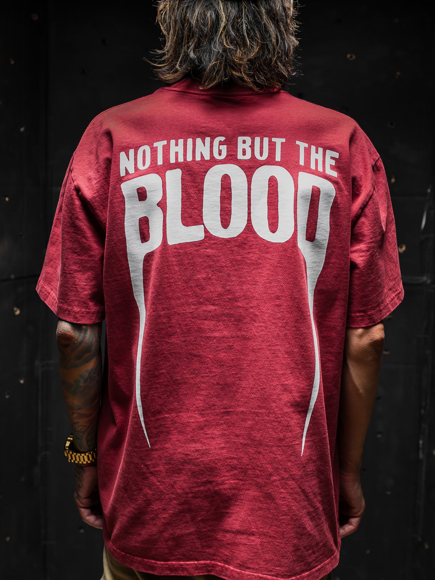 [NEW] NOTHING BUT THE BLOOD HEAVY TEE IN FADED RED 7.1 oz