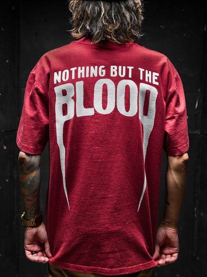 [NEW] NOTHING BUT THE BLOOD HEAVY TEE IN FADED RED 7.1 oz