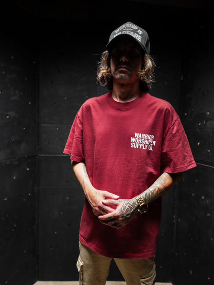 [NEW] NOTHING BUT THE BLOOD HEAVY TEE IN FADED RED 7.1 oz