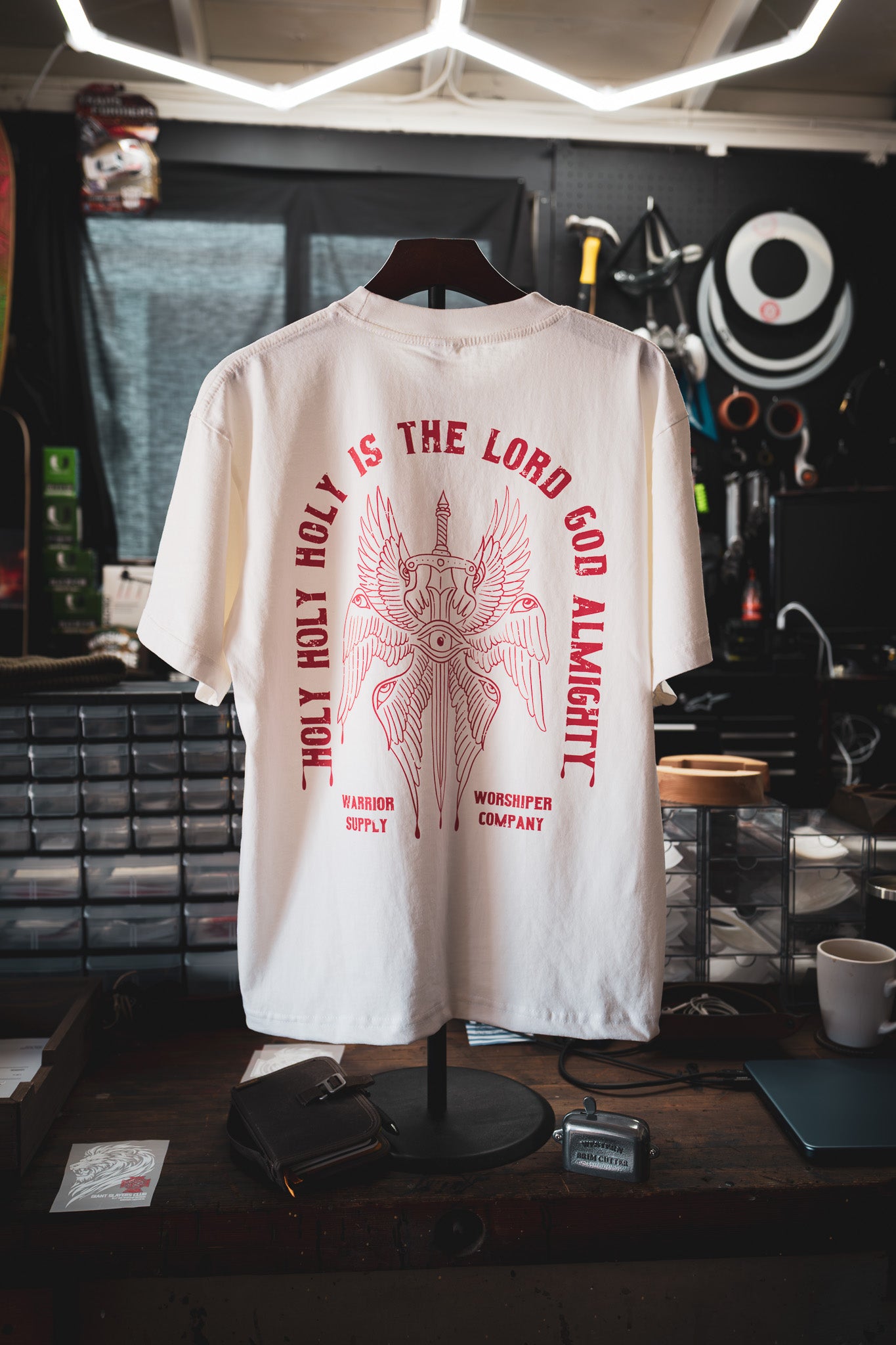 [NEW] HOLY HOLY HOLY SERAPHIM OVERSIZED "PREMIUM" CROP TEE 7.5 oz IN BLANC WHITE