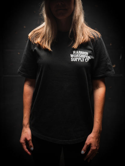 [NEW] WOMEN - NOTHING BUT THE BLOOD HEAVY TEE IN FADED BLACK 7.1 oz
