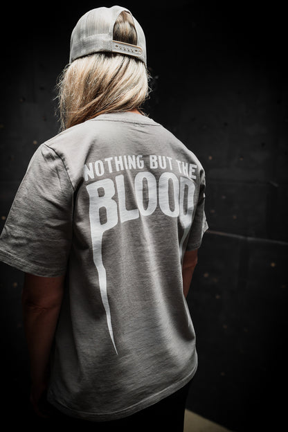 [NEW] WOMEN - NOTHING BUT THE BLOOD HEAVY  7.1 oz TEE IN FADED GREY