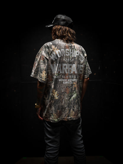 [NEW] WORSHIP IS WARFARE V2 OVERSIZED BOX TEE 7.5 oz IN REAL TREE CAMO