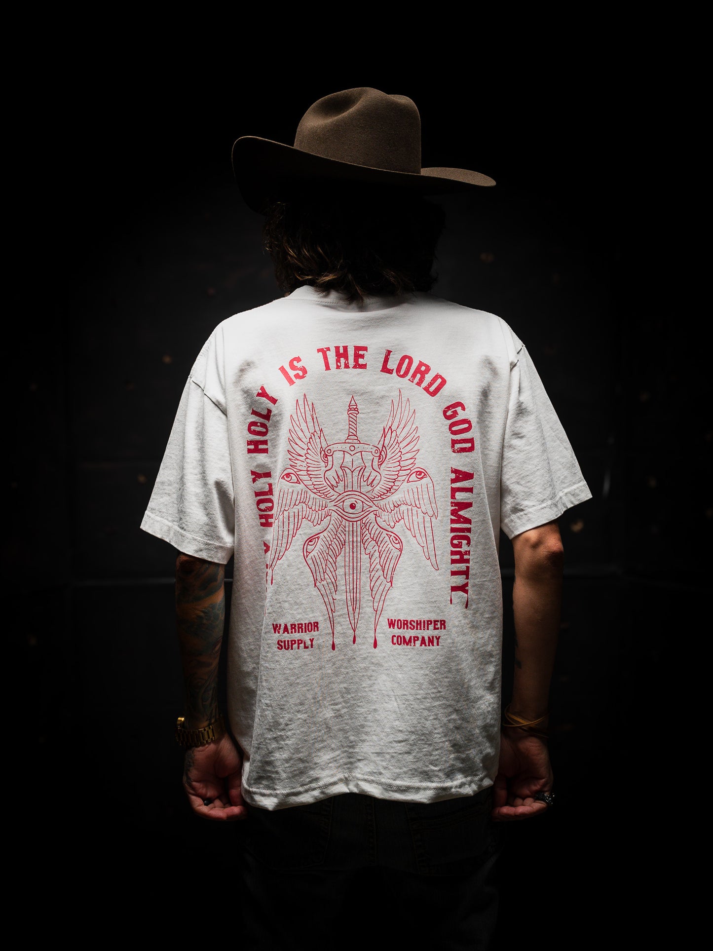 [NEW] HOLY HOLY HOLY SERAPHIM OVERSIZED "PREMIUM" CROP TEE 7.5 oz IN BLANC WHITE