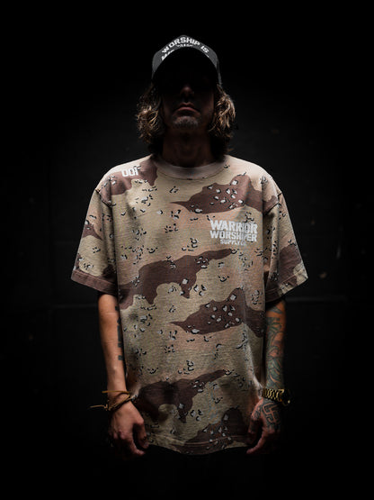 [NEW] WORSHIP IS WARFARE V2 OVERSIZED BOX TEE 7.5 oz IN VINTAGE DESERT CAMO