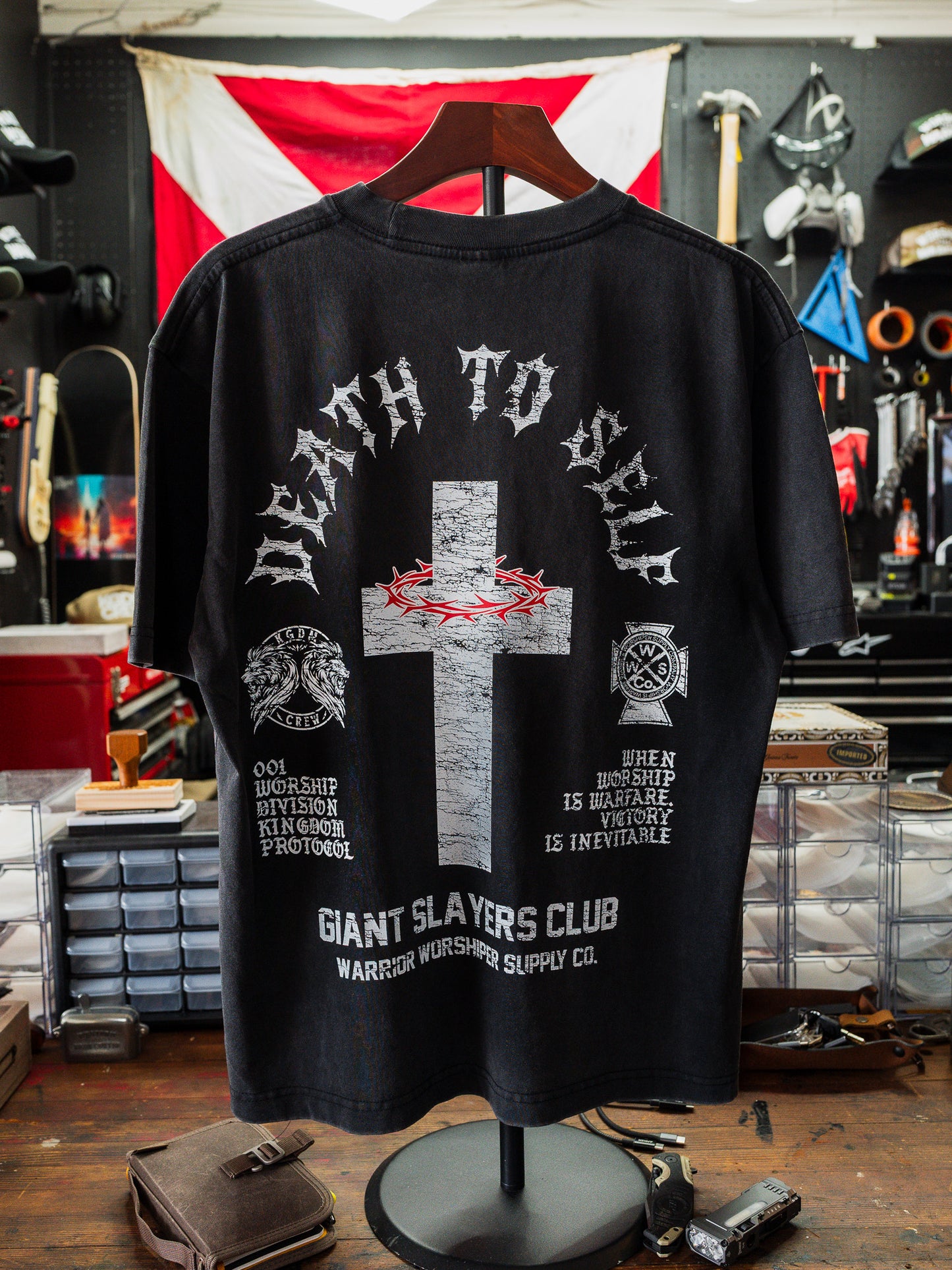 [NEW] DEATH TO SELF "PREMIUM" OVERSIZED CROP TEE IN VINTAGE BLACK 7.5 oz