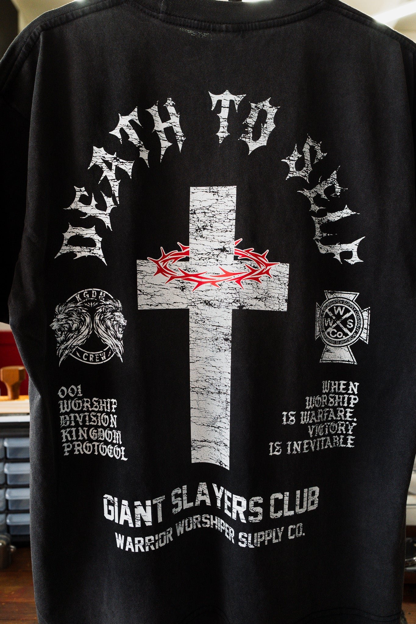 [NEW] DEATH TO SELF "PREMIUM" OVERSIZED CROP TEE IN VINTAGE BLACK 7.5 oz