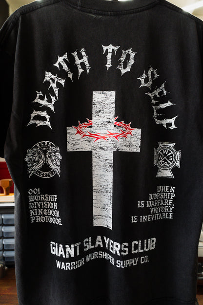 [NEW] DEATH TO SELF "PREMIUM" OVERSIZED CROP TEE IN VINTAGE BLACK 7.5 oz
