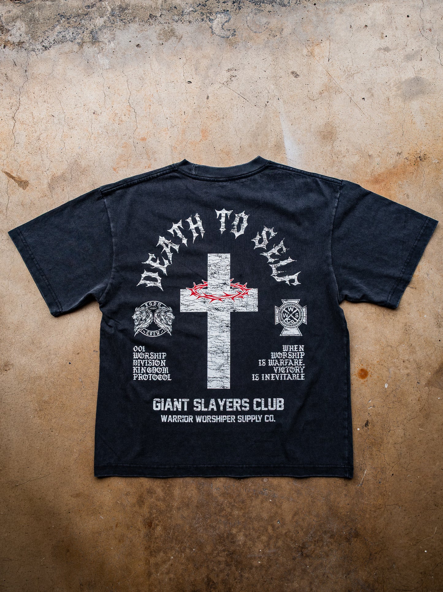 [NEW] DEATH TO SELF "PREMIUM" OVERSIZED CROP TEE IN VINTAGE BLACK 7.5 oz