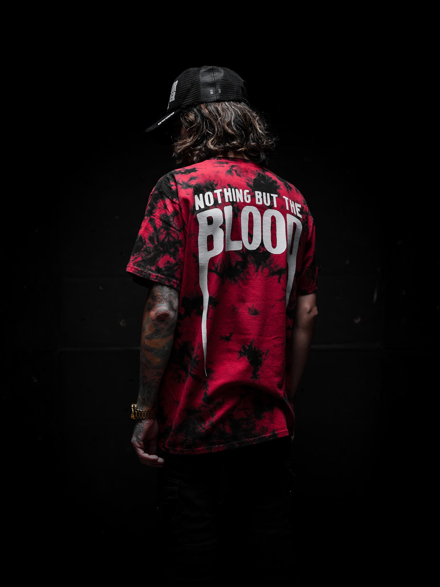 NOTHING BUT THE BLOOD "PREMIUM" RED/BLK TEE (LIMITED)