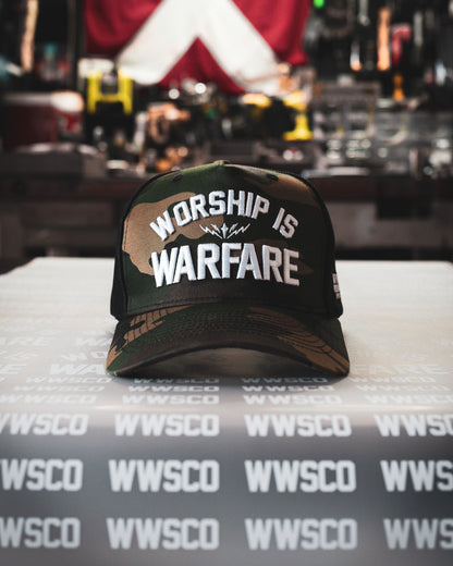 WORSHIP IS WARFARE CAMO SNAPBACK HAT "SPECIAL OPS EDITION" [LIMITED RUN]