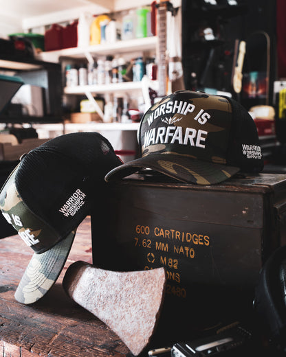 WORSHIP IS WARFARE CAMO SNAPBACK HAT "SPECIAL OPS EDITION" [LIMITED RUN]
