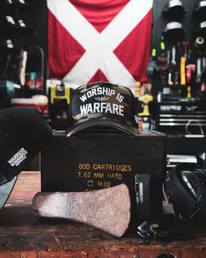 WORSHIP IS WARFARE CAMO SNAPBACK HAT "SPECIAL OPS EDITION" [LIMITED RUN]