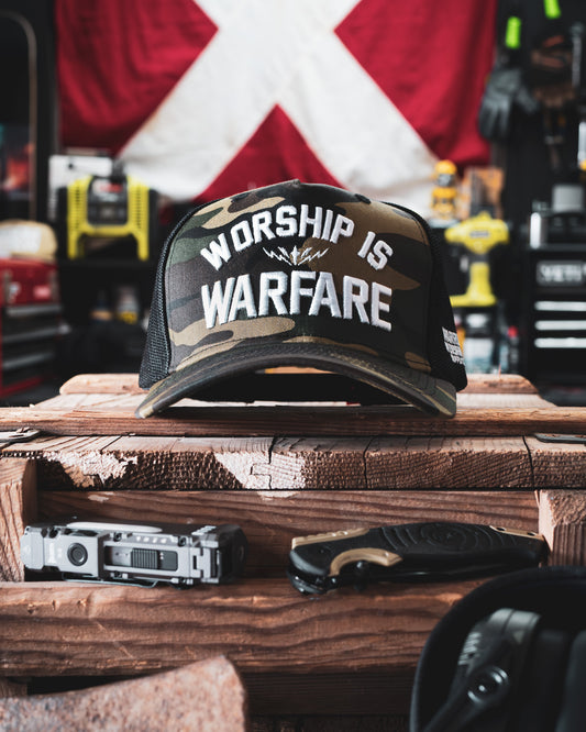 [NEW] WORSHIP IS WARFARE V3 WOODLAND CAMO SNAPBACK "SPECIAL OPS EDITION" [LIMITED]