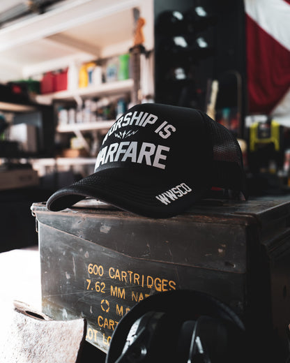 WORSHIP IS WARFARE FOAM TRUCKER HAT