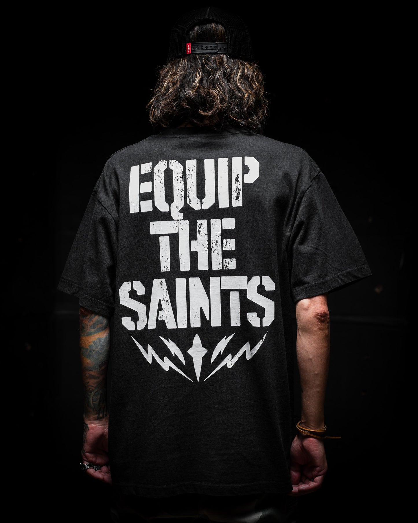 [NEW] EQUIP THE SAINTS "PREMIUM" OVERSIZED BOX TEE 7.5 oz IN RUSTIC BLACK