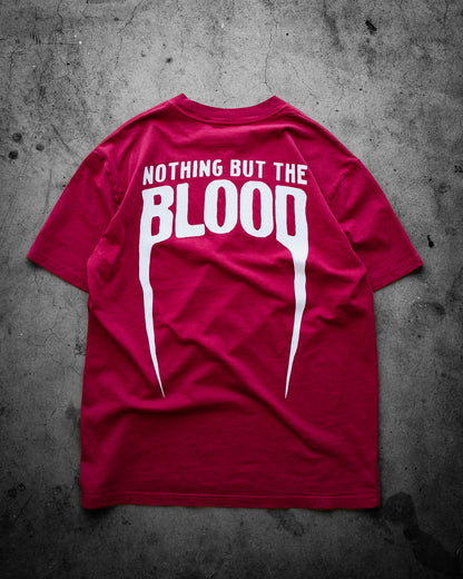 NOTHING BUT THE BLOOD HEAVY TEE IN FADED RED 7.1 oz [LAST BATCH]