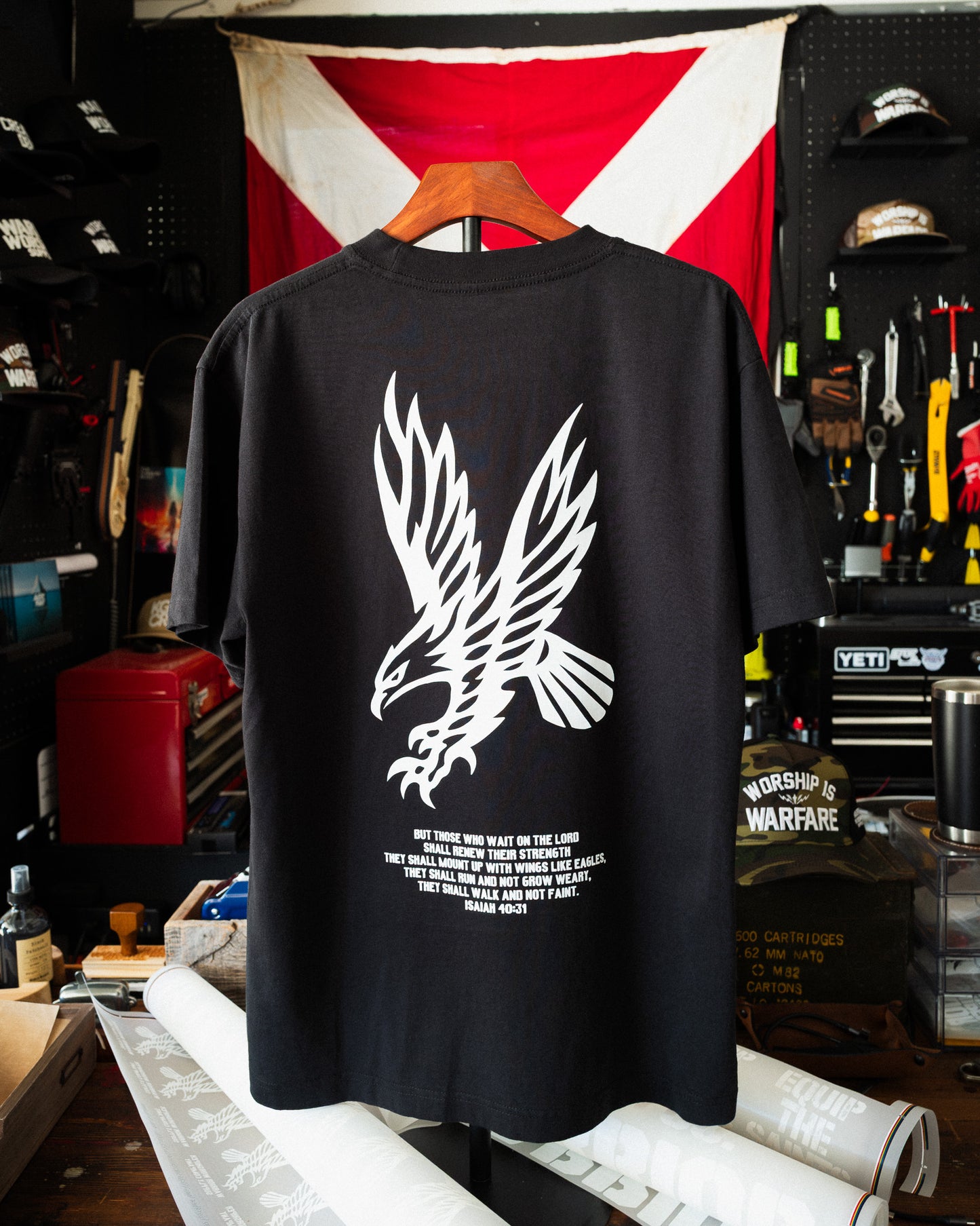 [NEW] ISAIAH EAGLE "PREMIUM" OVERSIZED BOX TEE 7.5 oz IN RUSTIC BLACK