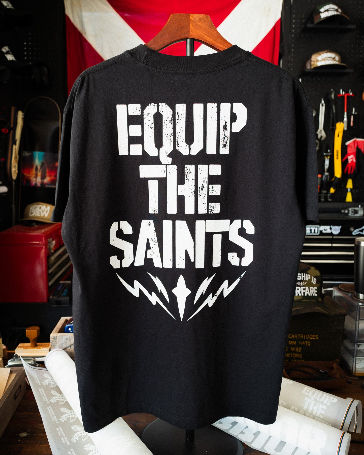 [NEW] EQUIP THE SAINTS "PREMIUM" OVERSIZED BOX TEE 7.5 oz IN RUSTIC BLACK