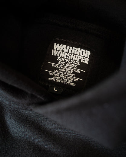 WORSHIP IS WARFARE V2 "PREMIUM" FLAGSHIP HOODIE IN BLACK