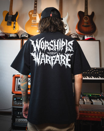 [NEW] WORSHIP IS WARFARE "METAL" PREMIUM OVERSIZED TEE IN RUSTIC BLACK 7.5 oz