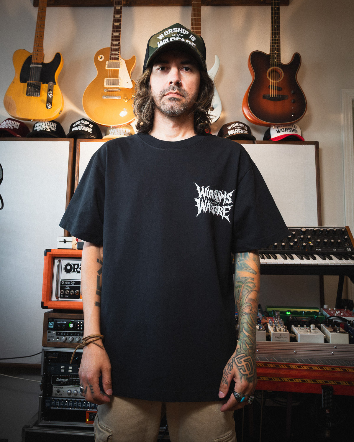 [NEW] WORSHIP IS WARFARE "METAL" PREMIUM OVERSIZED TEE IN RUSTIC BLACK 7.5 oz
