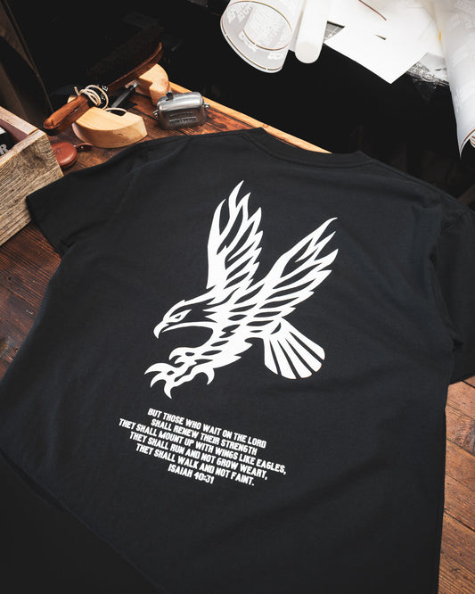[NEW] ISAIAH 40:31 EAGLE PREMIUM OVERSIZED BOX TEE IN RUSTIC BLACK 7.5 oz