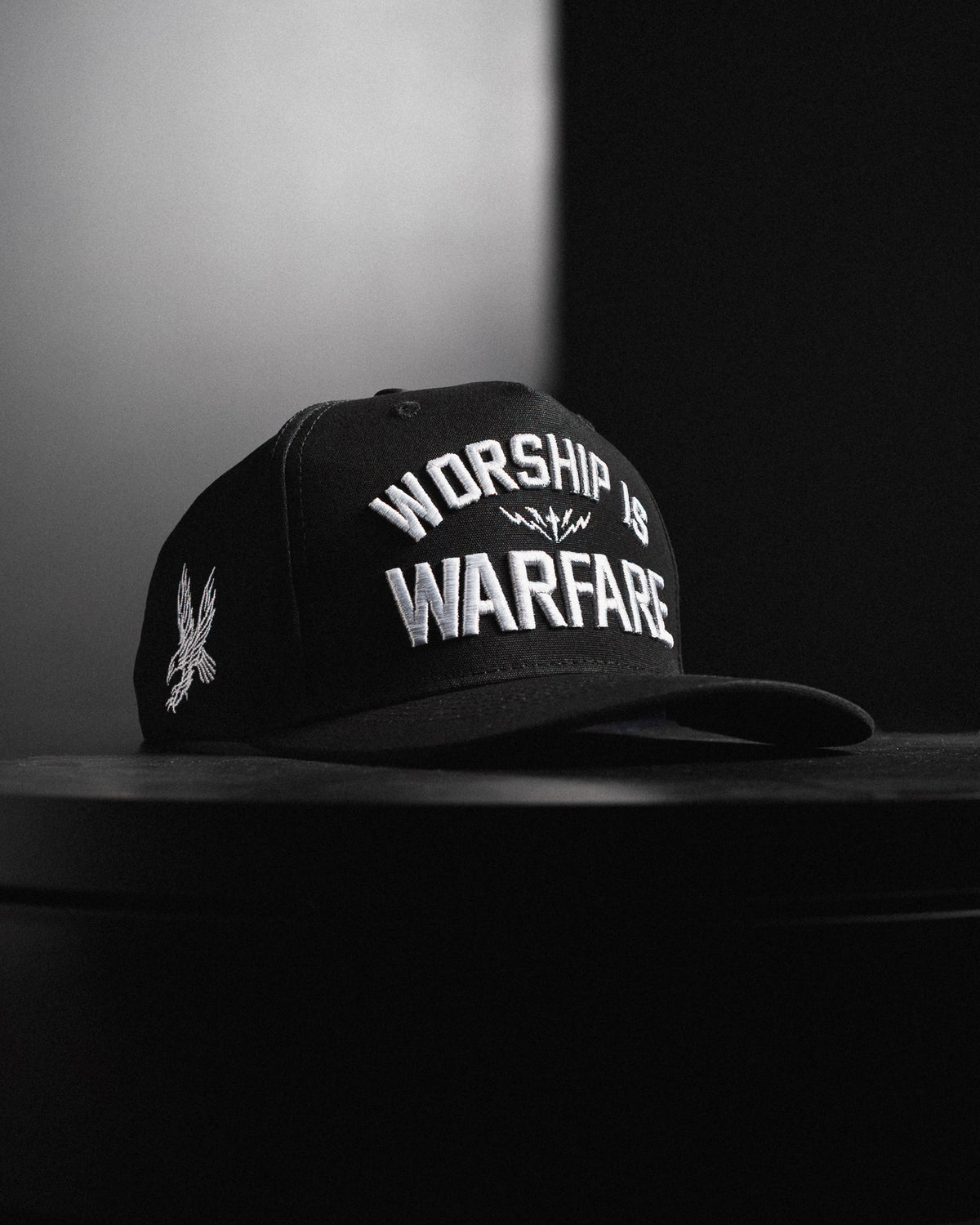 [NEW] FLAGSHIP "WORSHIP IS WARFARE" SNAPBACK HAT IN BLACK (LIMITED BATCH 001)