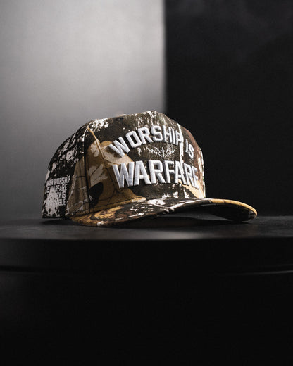 [NEW] "WORSHIP IS WARFARE" TREE CAMO HAT (LIMITED BATCH 001)