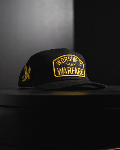 [NEW] "WORSHIP IS WARFARE" VETERANS UNSTRUCTURED MID CROWN WOOL HAT (LIMITED BATCH 001)