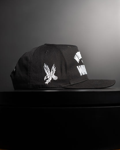 [NEW] FLAGSHIP "WORSHIP IS WARFARE" SNAPBACK HAT IN BLACK (LIMITED BATCH 001)