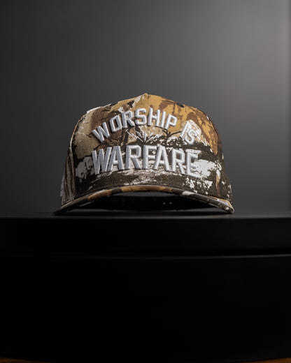 [NEW] "WORSHIP IS WARFARE" TREE CAMO HAT (LIMITED BATCH 001)