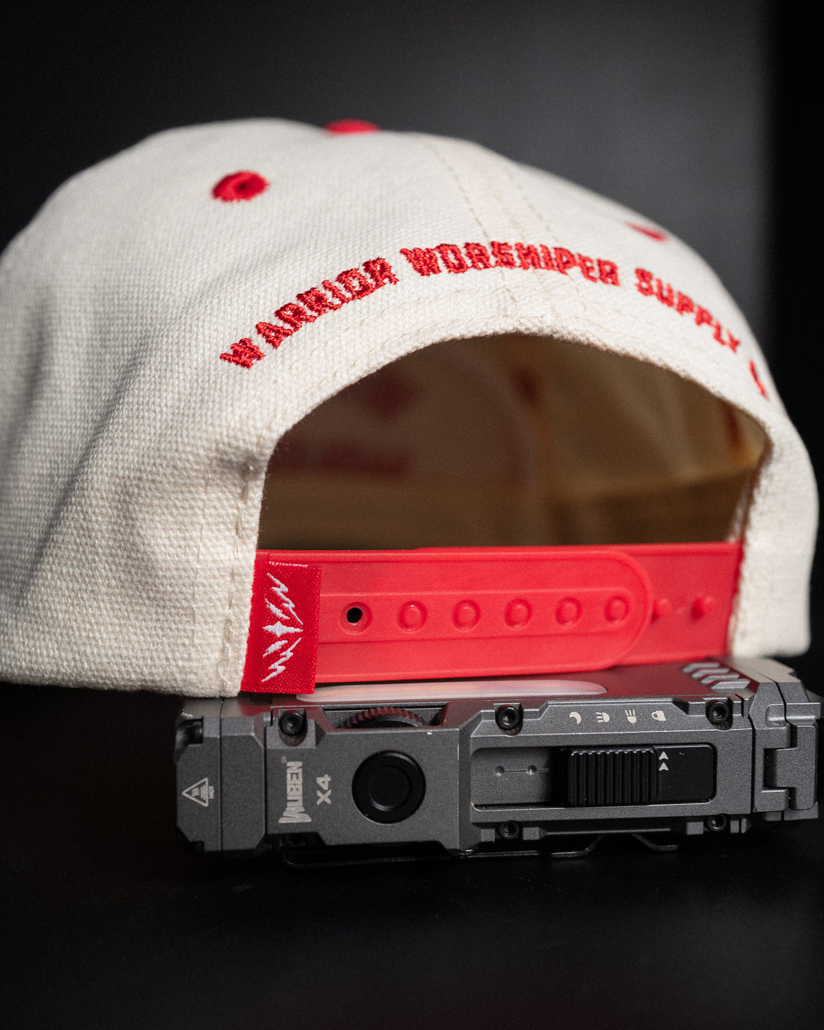 [NEW] "WORSHIP IS WARFARE" CREAM/ RED UNSTRUCTURED MID CROWN HAT (LIMITED BATCH 001)