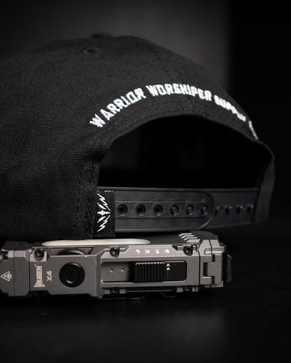 [NEW] FLAGSHIP "WORSHIP IS WARFARE" SNAPBACK HAT IN BLACK (LIMITED BATCH 001)