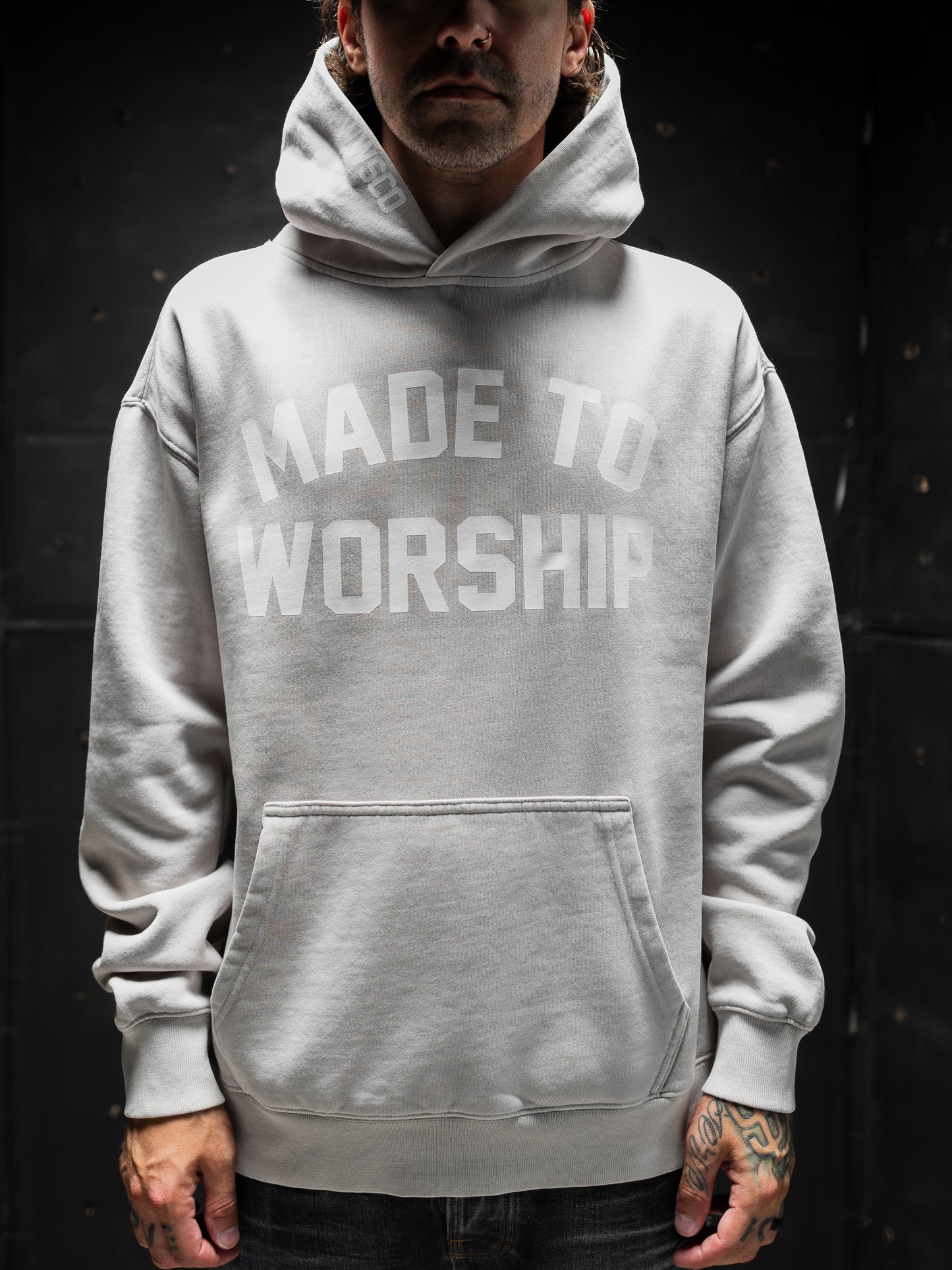 MADE TO WORSHIP "PREMIUM" RELAX HOODIE IN FADED BONE