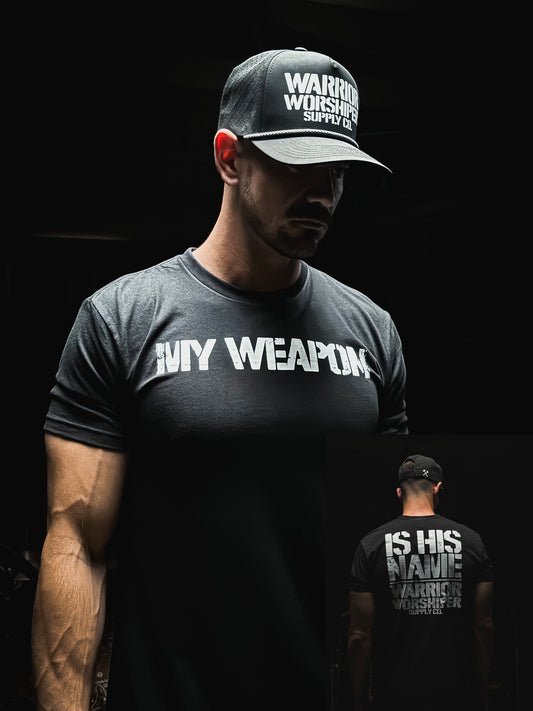 MY WEAPON IS HIS NAME V2 "PREMIUM" TEE IN BLACK